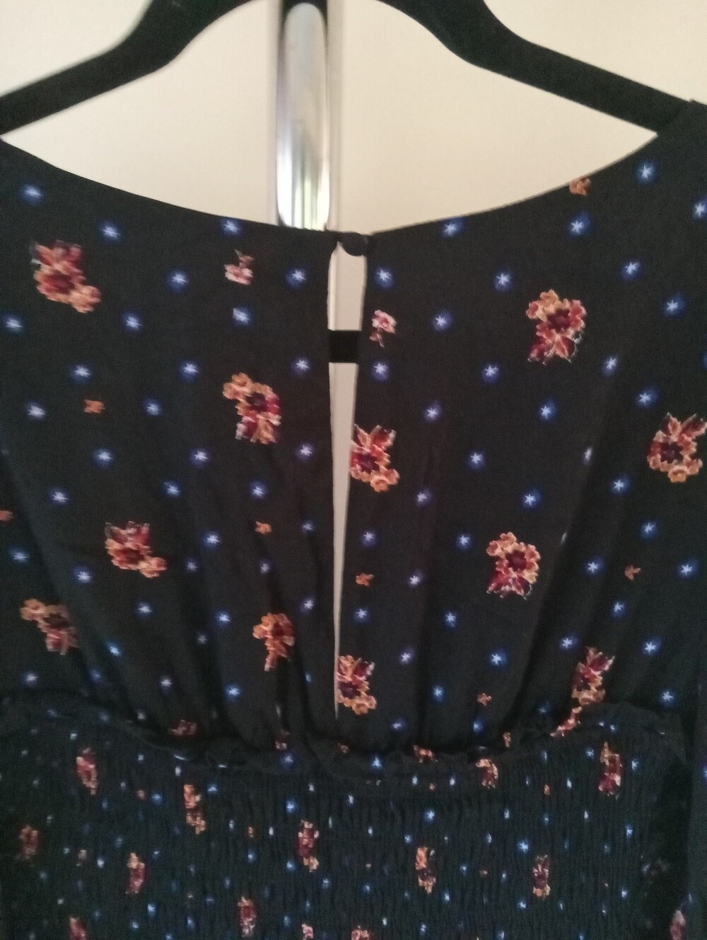 Free People Black Floral Mini Dress SP - Picture 4 of 10
